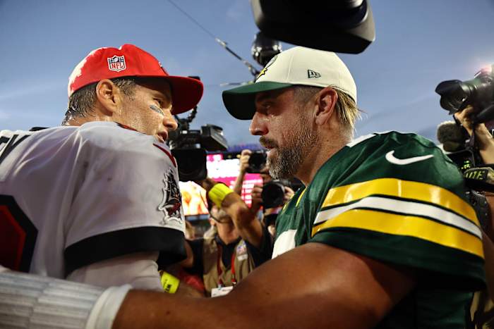 Buccaneers quarterback Tom Brady announced his retirement Wednesday morning. Will Aaron Rodgers do the same or move on from the Packers?